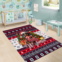 Dachshund Merry Woofmas Area Rug Christmas Dog Art Style - Wonder Print Shop