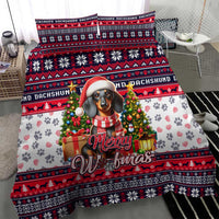 Dachshund Merry Woofmas Bedding Set Christmas Dog Art Style - Wonder Print Shop