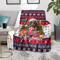 Dachshund Merry Woofmas Blanket Christmas Dog Art Style