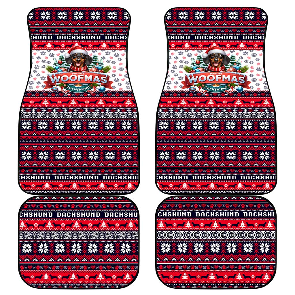 Dachshund Merry Woofmas Car Mats Christmas Dog Art Style - Wonder Print Shop