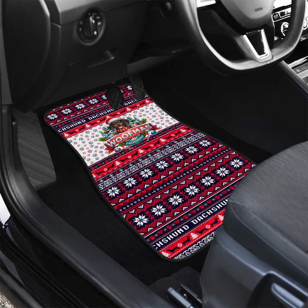 Dachshund Merry Woofmas Car Mats Christmas Dog Art Style - Wonder Print Shop