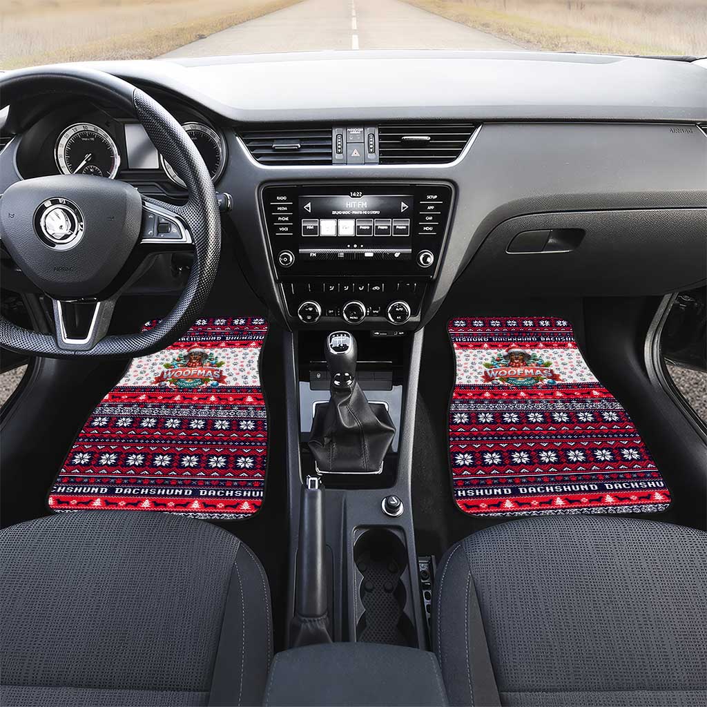 Dachshund Merry Woofmas Car Mats Christmas Dog Art Style - Wonder Print Shop