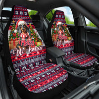 Dachshund Merry Woofmas Car Seat Cover Christmas Dog Art Style - Wonder Print Shop
