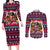 Dachshund Merry Woofmas Couples Matching Long Sleeve Bodycon Dress and Long Sleeve Button Shirt Christmas Dog Art Style - Wonder Print Shop