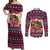 Dachshund Merry Woofmas Couples Matching Off Shoulder Maxi Dress and Long Sleeve Button Shirt Christmas Dog Art Style - Wonder Print Shop