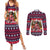 Dachshund Merry Woofmas Couples Matching Summer Maxi Dress and Long Sleeve Button Shirt Christmas Dog Art Style - Wonder Print Shop