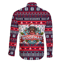 Dachshund Merry Woofmas Family Matching Off The Shoulder Long Sleeve Dress and Hawaiian Shirt Christmas Dog Art Style - Wonder Print Shop