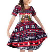 Dachshund Merry Woofmas Family Matching Off Shoulder Short Dress and Hawaiian Shirt Christmas Dog Art Style - Wonder Print Shop