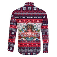 Dachshund Merry Woofmas Family Matching Short Sleeve Bodycon Dress and Hawaiian Shirt Christmas Dog Art Style - Wonder Print Shop