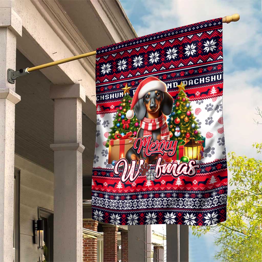Dachshund Merry Woofmas Garden Flag Christmas Dog Art Style - Wonder Print Shop