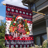 Dachshund Merry Woofmas Garden Flag Christmas Dog Art Style - Wonder Print Shop