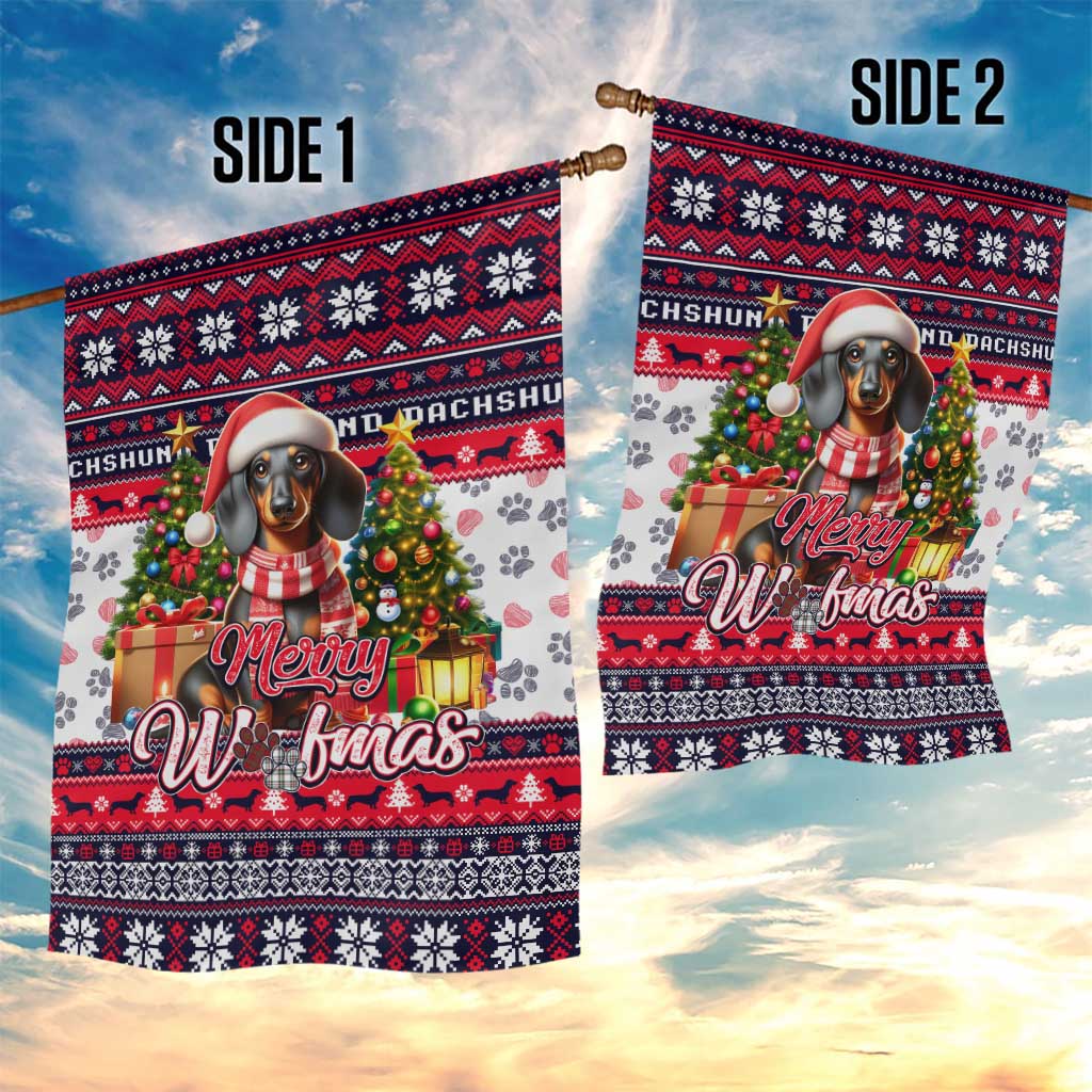 Dachshund Merry Woofmas Garden Flag Christmas Dog Art Style - Wonder Print Shop