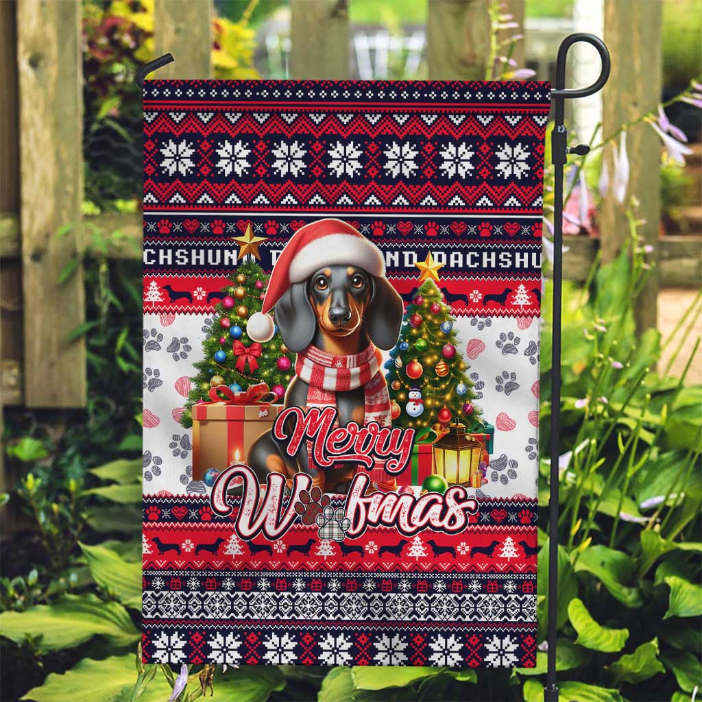 Dachshund Merry Woofmas Garden Flag Christmas Dog Art Style - Wonder Print Shop