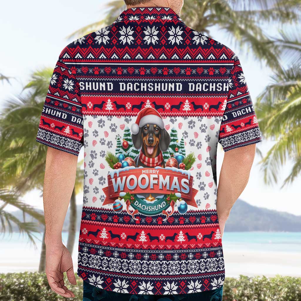 Dachshund Merry Woofmas Hawaiian Shirt Christmas Dog Art Style - Wonder Print Shop