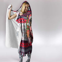 Dachshund Merry Woofmas Hooded Blanket Christmas Dog Art Style