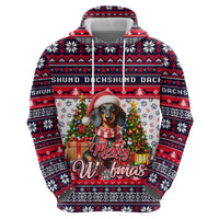 Dachshund Merry Woofmas Hoodie Christmas Dog Art Style - Wonder Print Shop