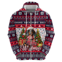 Dachshund Merry Woofmas Hoodie Christmas Dog Art Style - Wonder Print Shop