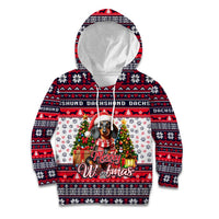 Dachshund Merry Woofmas Kid Hoodie Christmas Dog Art Style - Wonder Print Shop