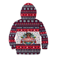 Dachshund Merry Woofmas Kid Hoodie Christmas Dog Art Style - Wonder Print Shop