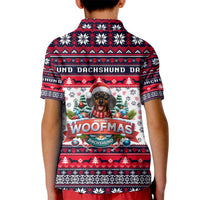 Dachshund Merry Woofmas Kid Polo Shirt Christmas Dog Art Style - Wonder Print Shop