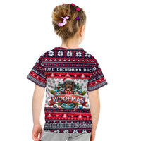 Dachshund Merry Woofmas Kid T Shirt Christmas Dog Art Style - Wonder Print Shop