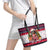 Dachshund Merry Woofmas Leather Tote Bag Christmas Dog Art Style - Wonder Print Shop