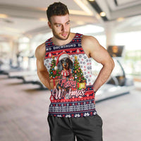 Dachshund Merry Woofmas Men Tank Top Christmas Dog Art Style - Wonder Print Shop