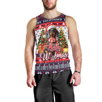 Dachshund Merry Woofmas Men Tank Top Christmas Dog Art Style - Wonder Print Shop