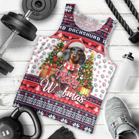 Dachshund Merry Woofmas Men Tank Top Christmas Dog Art Style - Wonder Print Shop