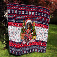 Dachshund Merry Woofmas Quilt Christmas Dog Art Style - Wonder Print Shop