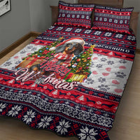 Dachshund Merry Woofmas Quilt Bed Set Christmas Dog Art Style - Wonder Print Shop