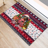 Dachshund Merry Woofmas Rubber Doormat Christmas Dog Art Style - Wonder Print Shop