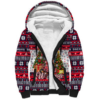 Dachshund Merry Woofmas Sherpa Hoodie Christmas Dog Art Style - Wonder Print Shop