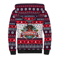Dachshund Merry Woofmas Sherpa Hoodie Christmas Dog Art Style - Wonder Print Shop
