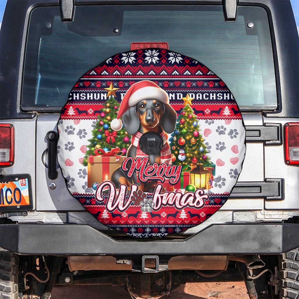 Dachshund Merry Woofmas Spare Tire Cover Christmas Dog Art Style - Wonder Print Shop