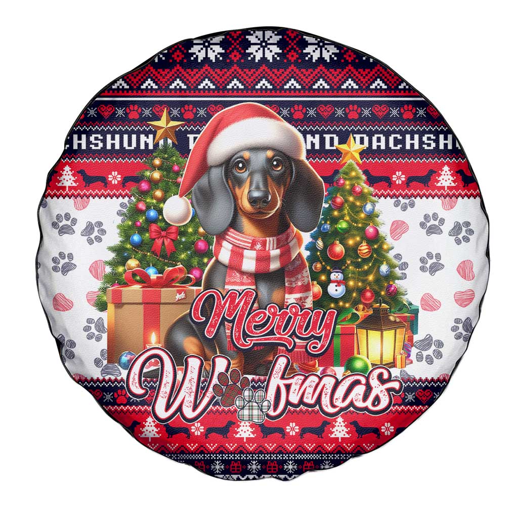 Dachshund Merry Woofmas Spare Tire Cover Christmas Dog Art Style - Wonder Print Shop