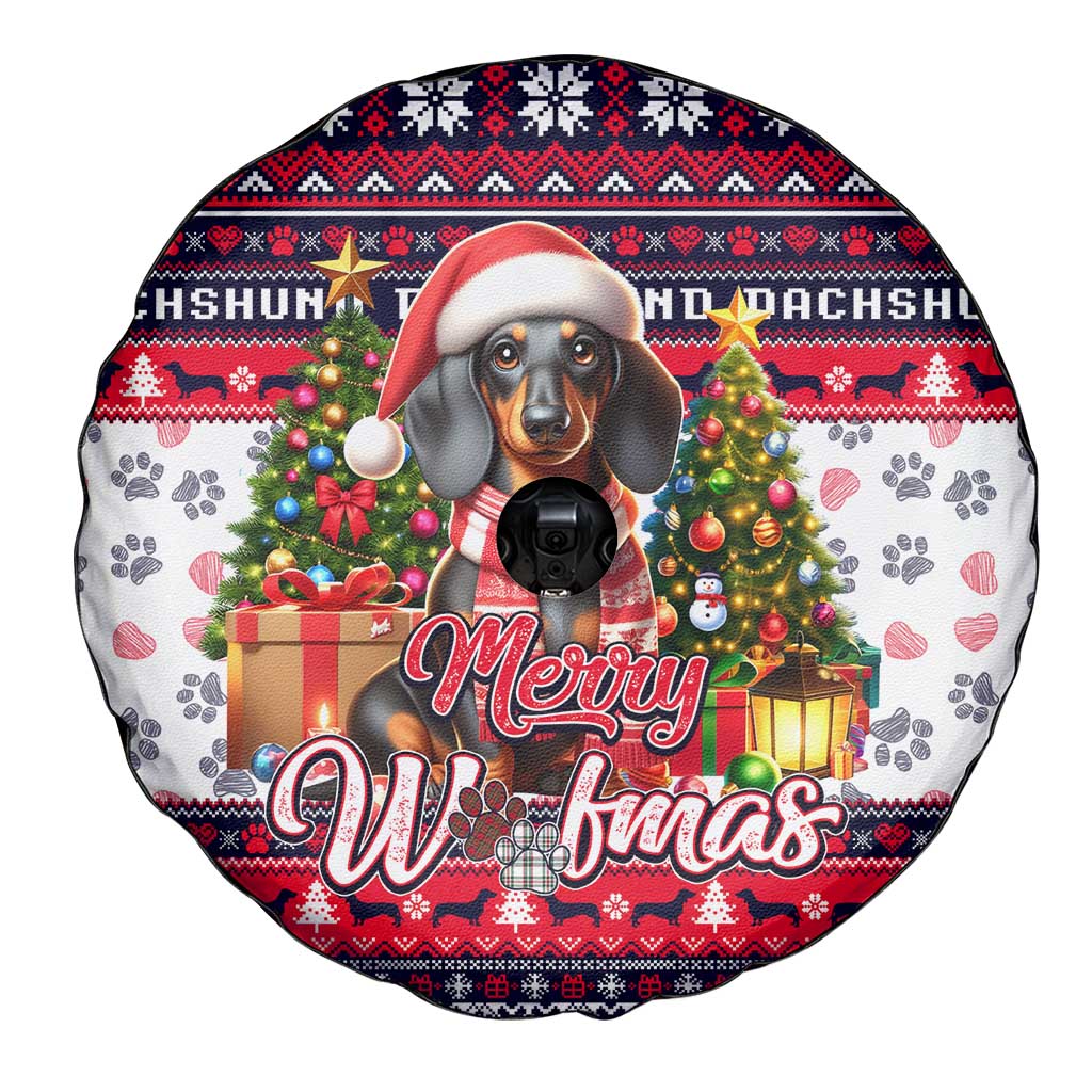 Dachshund Merry Woofmas Spare Tire Cover Christmas Dog Art Style - Wonder Print Shop