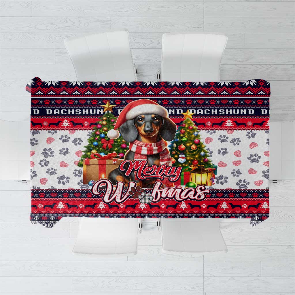 Dachshund Merry Woofmas Tablecloth Christmas Dog Art Style - Wonder Print Shop