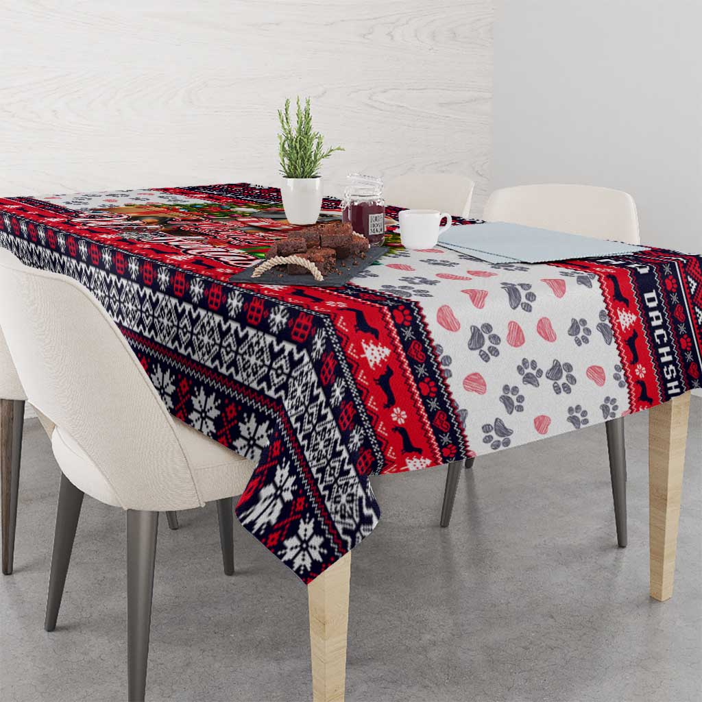 Dachshund Merry Woofmas Tablecloth Christmas Dog Art Style - Wonder Print Shop