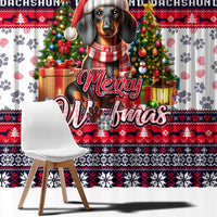 Dachshund Merry Woofmas Window Curtain Christmas Dog Art Style - Wonder Print Shop