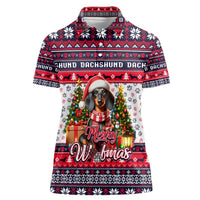 Dachshund Merry Woofmas Women Polo Shirt Christmas Dog Art Style - Wonder Print Shop