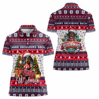 Dachshund Merry Woofmas Women Polo Shirt Christmas Dog Art Style - Wonder Print Shop