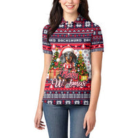 Dachshund Merry Woofmas Women Polo Shirt Christmas Dog Art Style - Wonder Print Shop