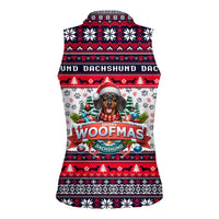 Dachshund Merry Woofmas Women Sleeveless Polo Shirt Christmas Dog Art Style - Wonder Print Shop