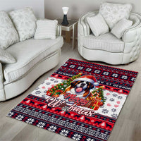 Saint Bernard Merry Woofmas Area Rug Christmas Dog Art Style - Wonder Print Shop