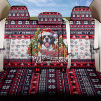 Saint Bernard Merry Woofmas Back Car Seat Cover Christmas Dog Art Style - Wonder Print Shop