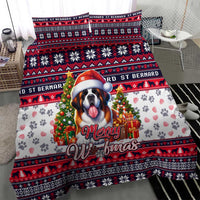 Saint Bernard Merry Woofmas Bedding Set Christmas Dog Art Style - Wonder Print Shop
