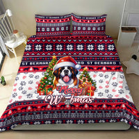 Saint Bernard Merry Woofmas Bedding Set Christmas Dog Art Style - Wonder Print Shop