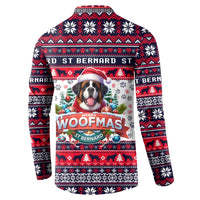 Saint Bernard Merry Woofmas Button Sweatshirt Christmas Dog Art Style - Wonder Print Shop