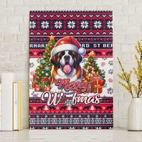 Saint Bernard Merry Woofmas Canvas Wall Art Christmas Dog Art Style - Wonder Print Shop